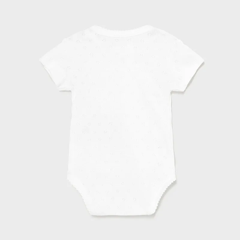 191 Mayoral Girls Kimono Snap Bodysuit, White