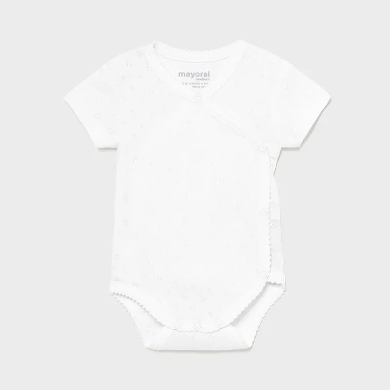 191 Mayoral Girls Kimono Snap Bodysuit, White