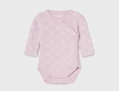 2733 Mayoral Baby Girls L/S Kimono Snap Bodysuit, Violet 2PC Set