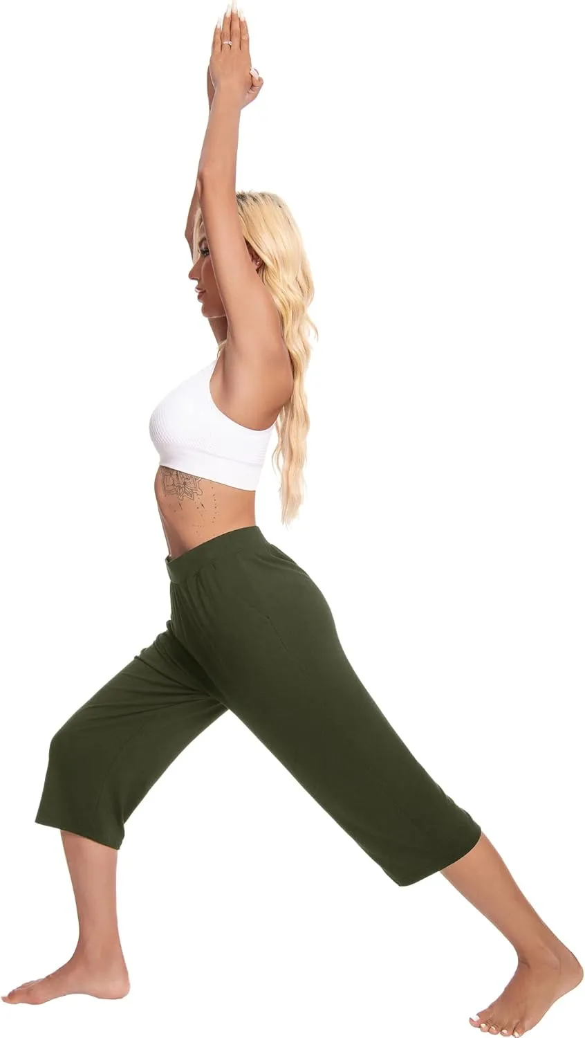 3 Pack Capri Pants for Women Loose Lounge Cropped Sweatpants Joggers Yoga Casual Workout Pants with Pockets