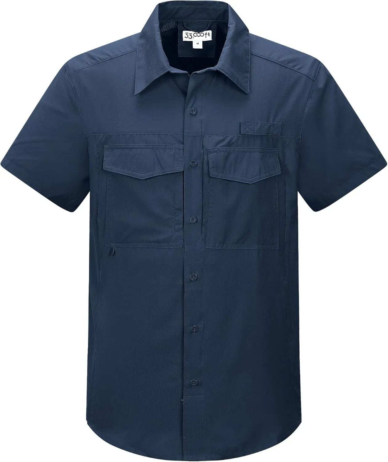 33,000ft Men's Fishing Shirts Lightweight Cool Quick Dry Sun Protection UV Short Sleeve Shirt for Casual Hiking Safari Travel