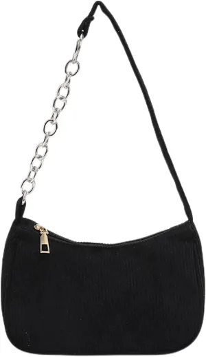AIBEARTY Women Girls Corduroy Handbag Underarm Bag Retro Small Purse Shoulder Bag Clutch Tote