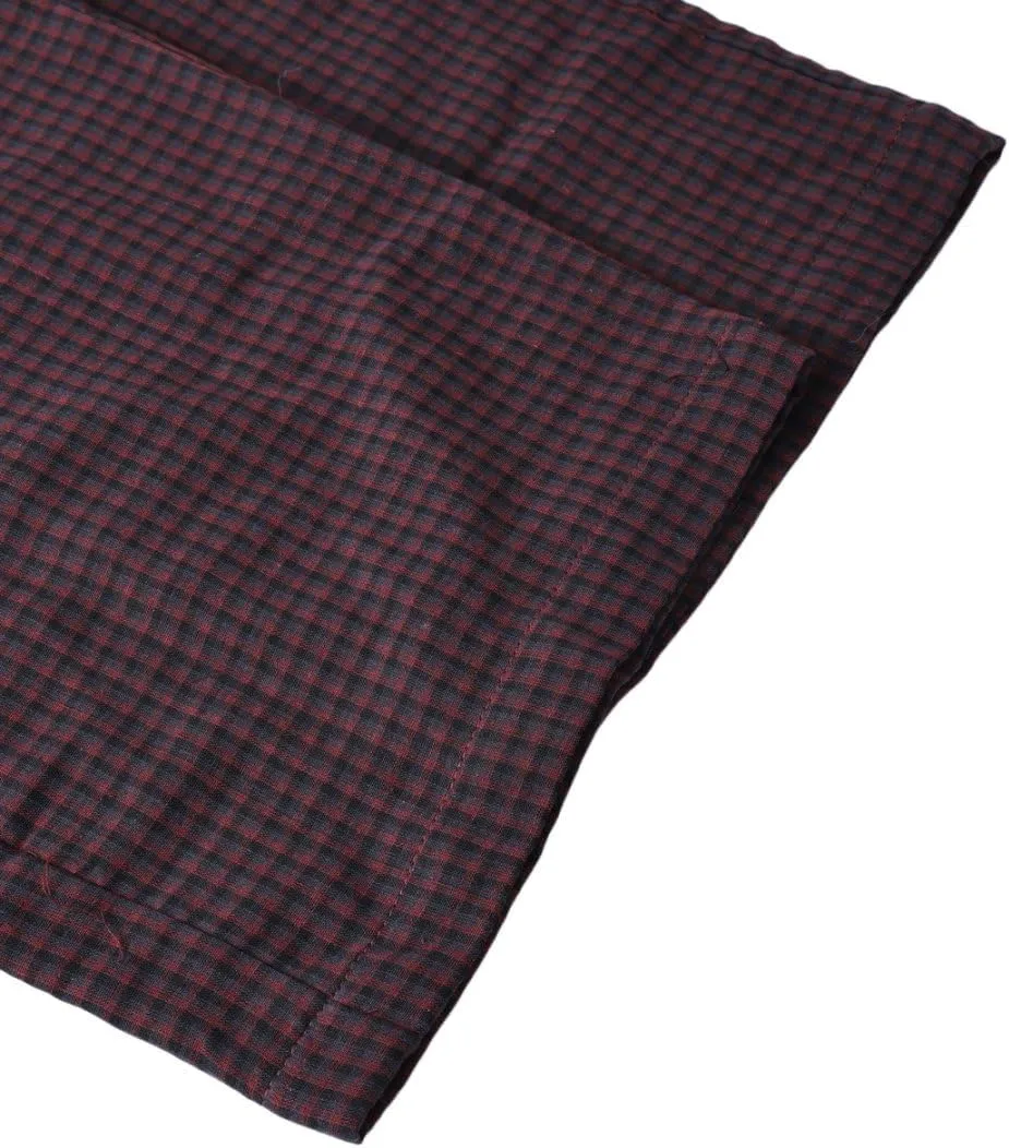 Amazhiyu Women's Cotton Gauze Plaid Elastic Casual Lounge Pants with Pockets