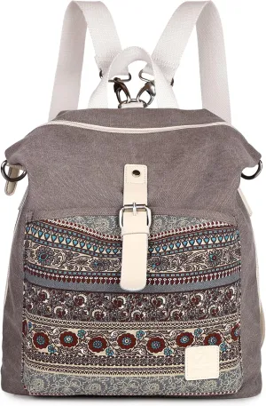 ArcEnCiel Women Backpack Canvas Rucksack Shoulder Bag