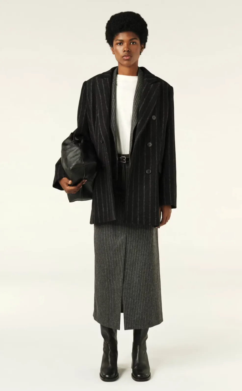 Bash Paris Muse Wool Short Coat - Anthracite