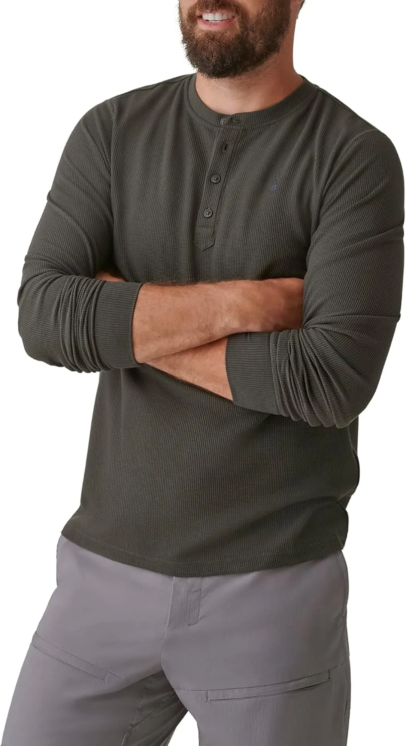 BASS OUTDOOR Men's Henley Long Sleeve Tee