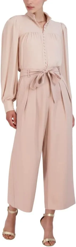 BCBGMAXAZRIA Women's Wide Leg Waist Tie Cropped Pants