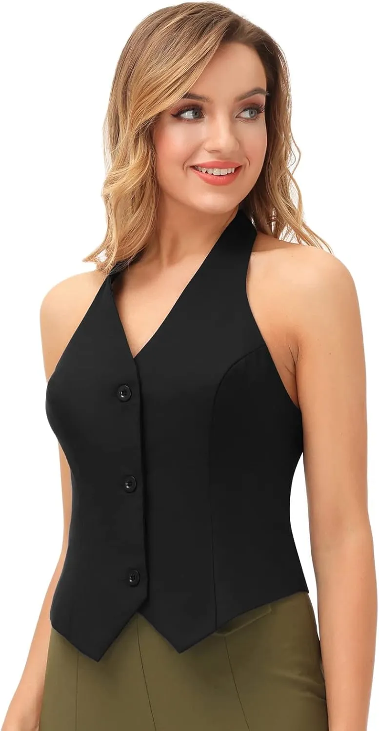 Belle Poque Vest for Work Vintage Button Down Suit Waistcoat