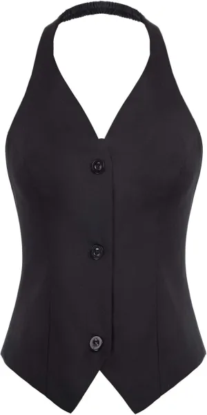 Belle Poque Vest for Work Vintage Button Down Suit Waistcoat