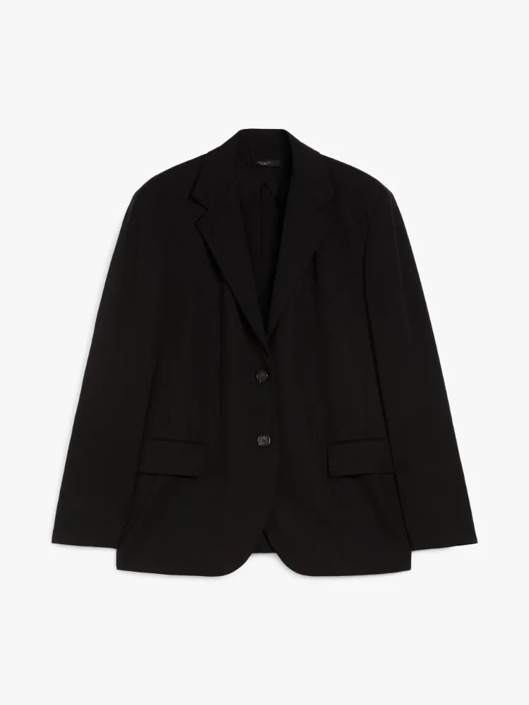 black Single-breasted jersey blazer