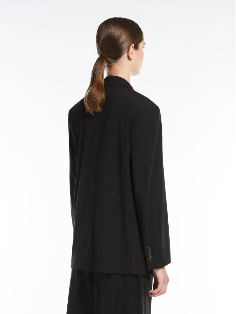 black Single-breasted jersey blazer
