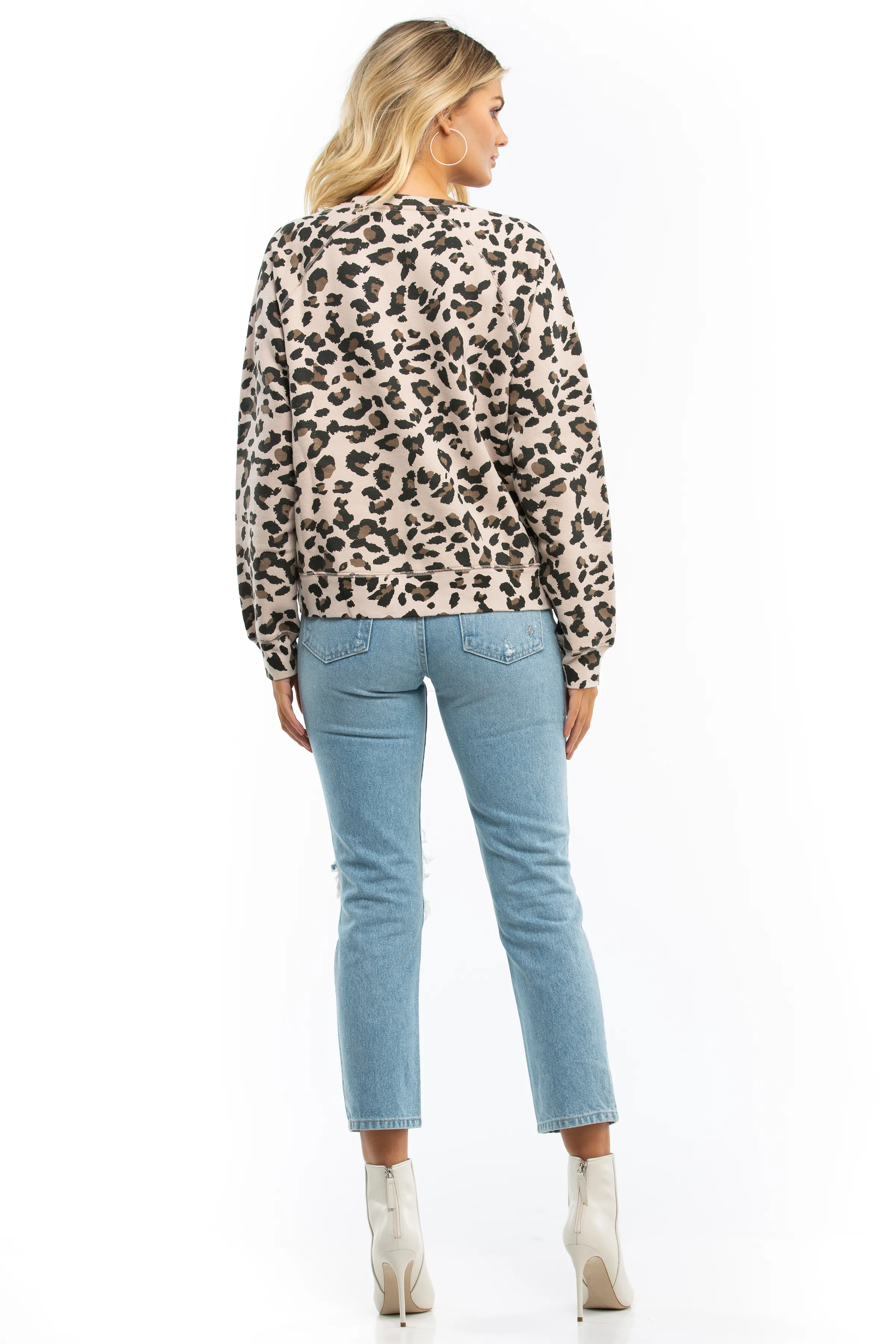 Blonde Leopard Middle Sister Crew