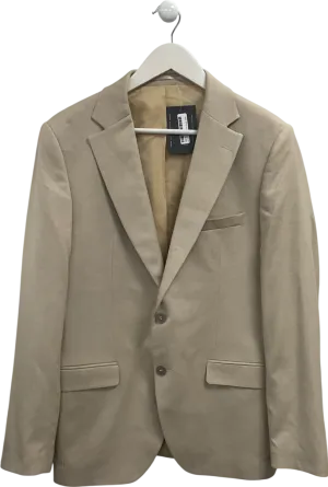 boohooMan Beige Single Breasted Blazer UK 40" CHEST