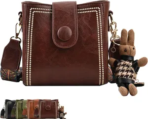 Bootara Bucket Bag, Vintage Bucket Bags for Women, with Cute Rabbit Pendant