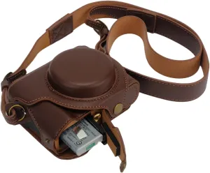 Bowan G7X Mark II, G7X Mark III Camera Case - Vintage PU Leather Camera Case for Sony G7X Mark II, G7X Mark III DSLR Camera Protective Leather Camera Case Bag with Camera Shoulder Strap (coffee)