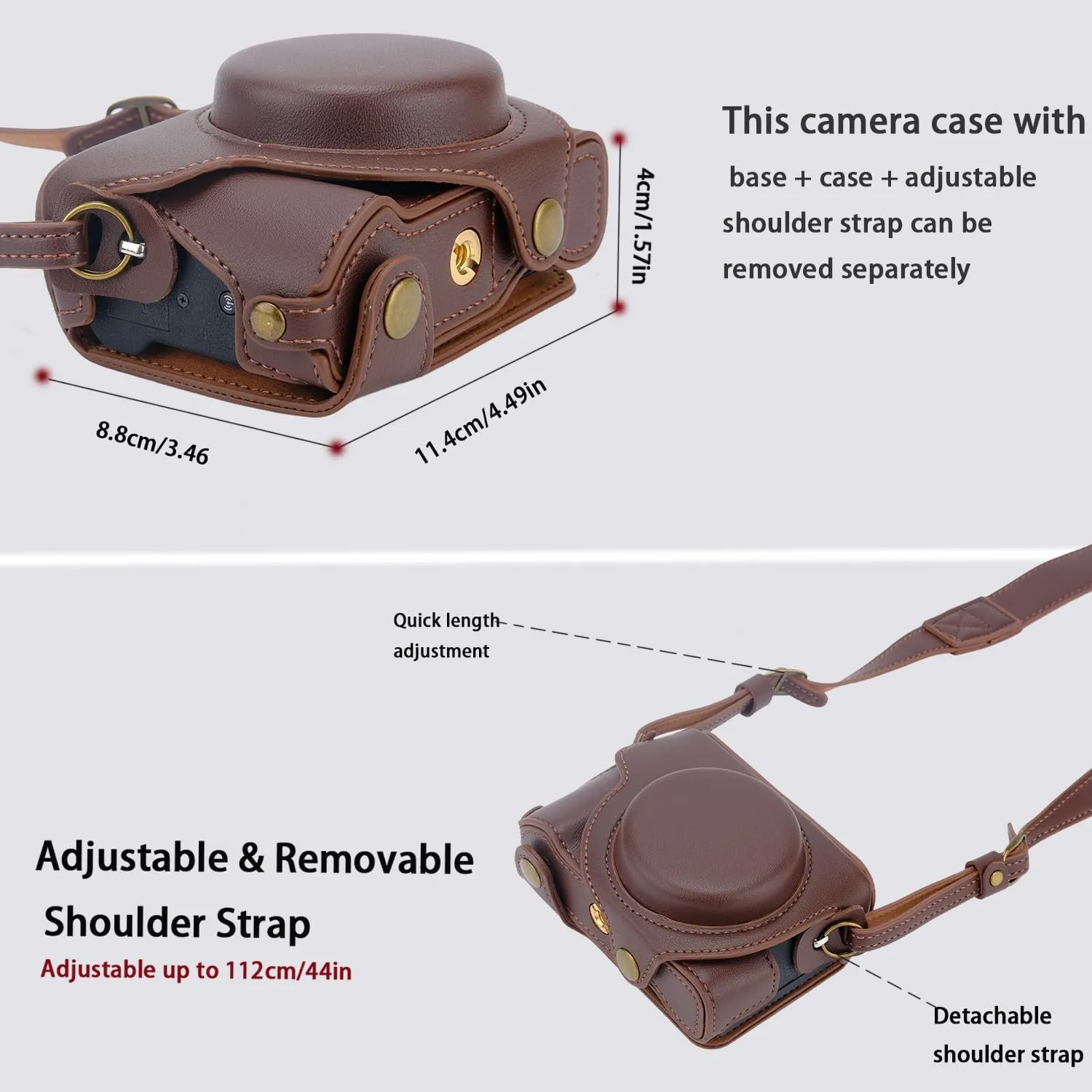 Bowan G7X Mark II, G7X Mark III Camera Case - Vintage PU Leather Camera Case for Sony G7X Mark II, G7X Mark III DSLR Camera Protective Leather Camera Case Bag with Camera Shoulder Strap (coffee)