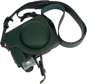 Bowan G7X Mark II, G7X Mark III Camera Case - Vintage PU Leather Camera Case for Sony G7X Mark II, G7X Mark III DSLR Camera Protective Leather Camera Case Bag with Camera Shoulder Strap (green)