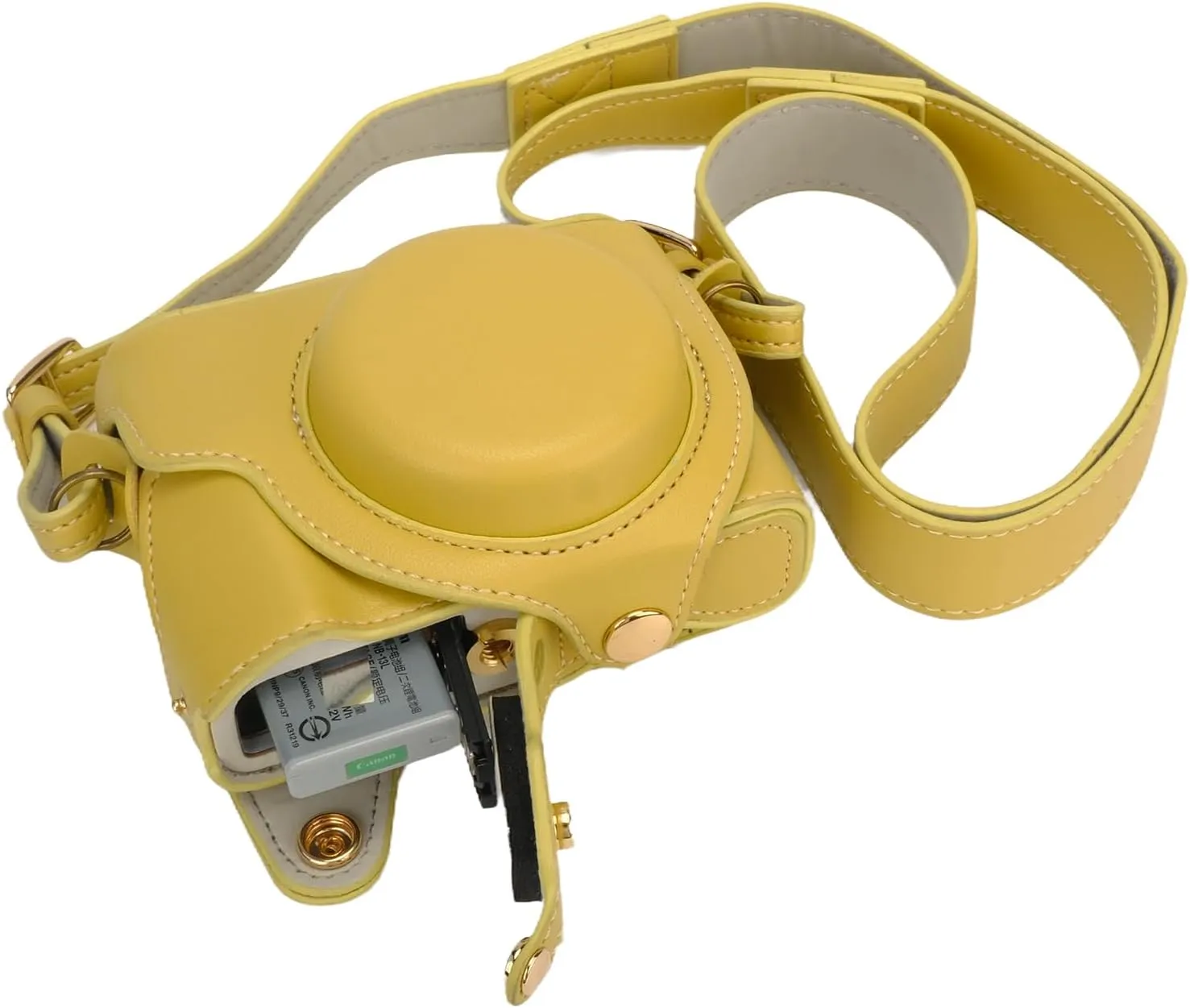 Bowan G7X Mark II, G7X Mark III Camera Case - Vintage PU Leather Camera Case for Sony G7X Mark II, G7X Mark III DSLR Camera Protective Leather Camera Case Bag with Camera Shoulder Strap (yellow)