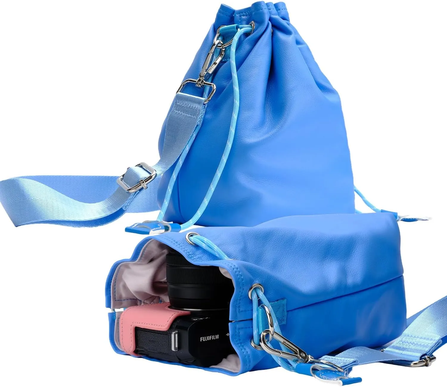 Bowan Small Camera Bag,Camera casing bag,Soft Cute Camera Pouch Handbag compatible with Mirrorless Cameras/Nikon/Canon/Sony/Fuji Camera Case (blue, Medium)