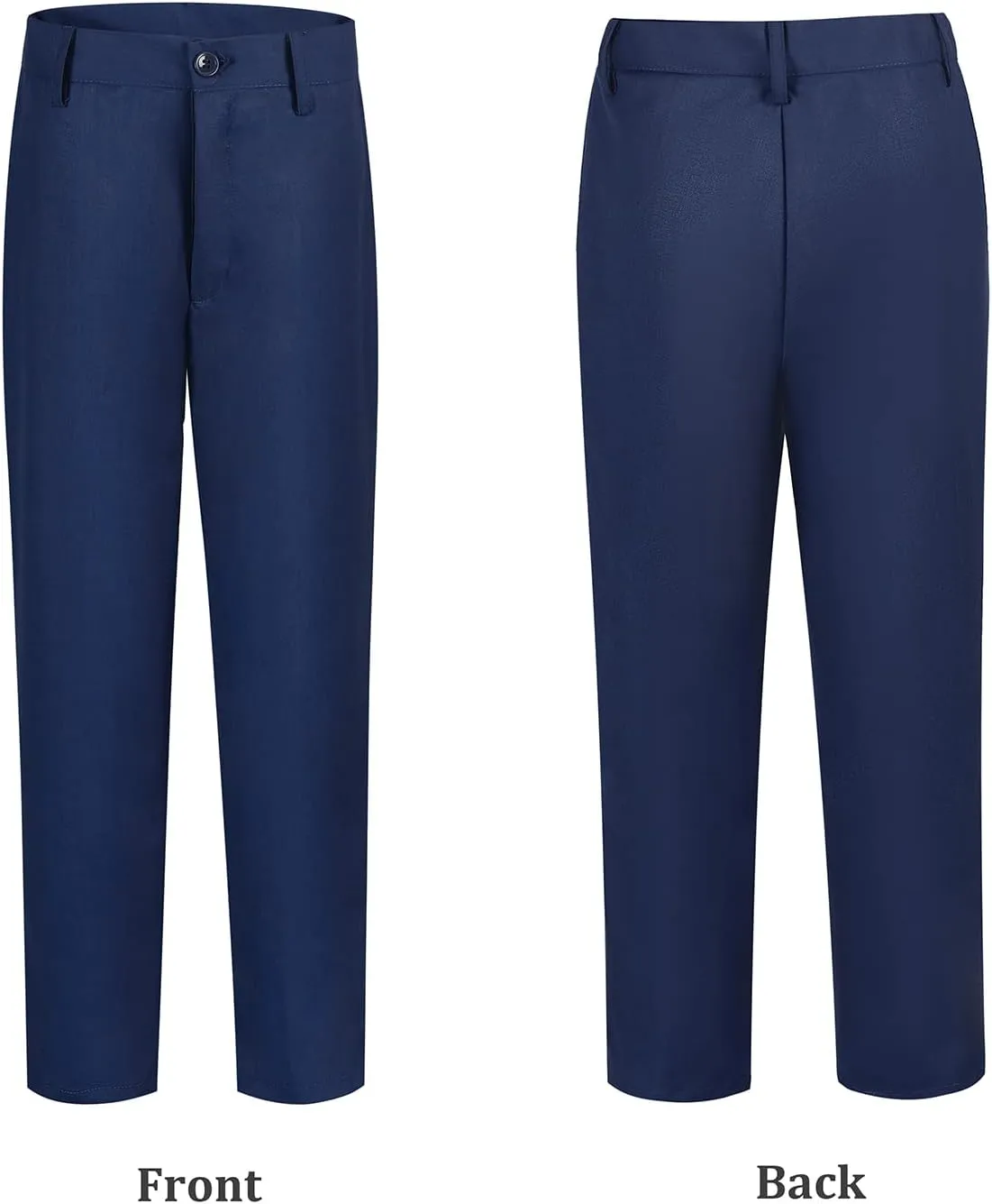 Boys Dress Pants Adjustable Waist Flat Front Pant Wedding School Uniforms Pants