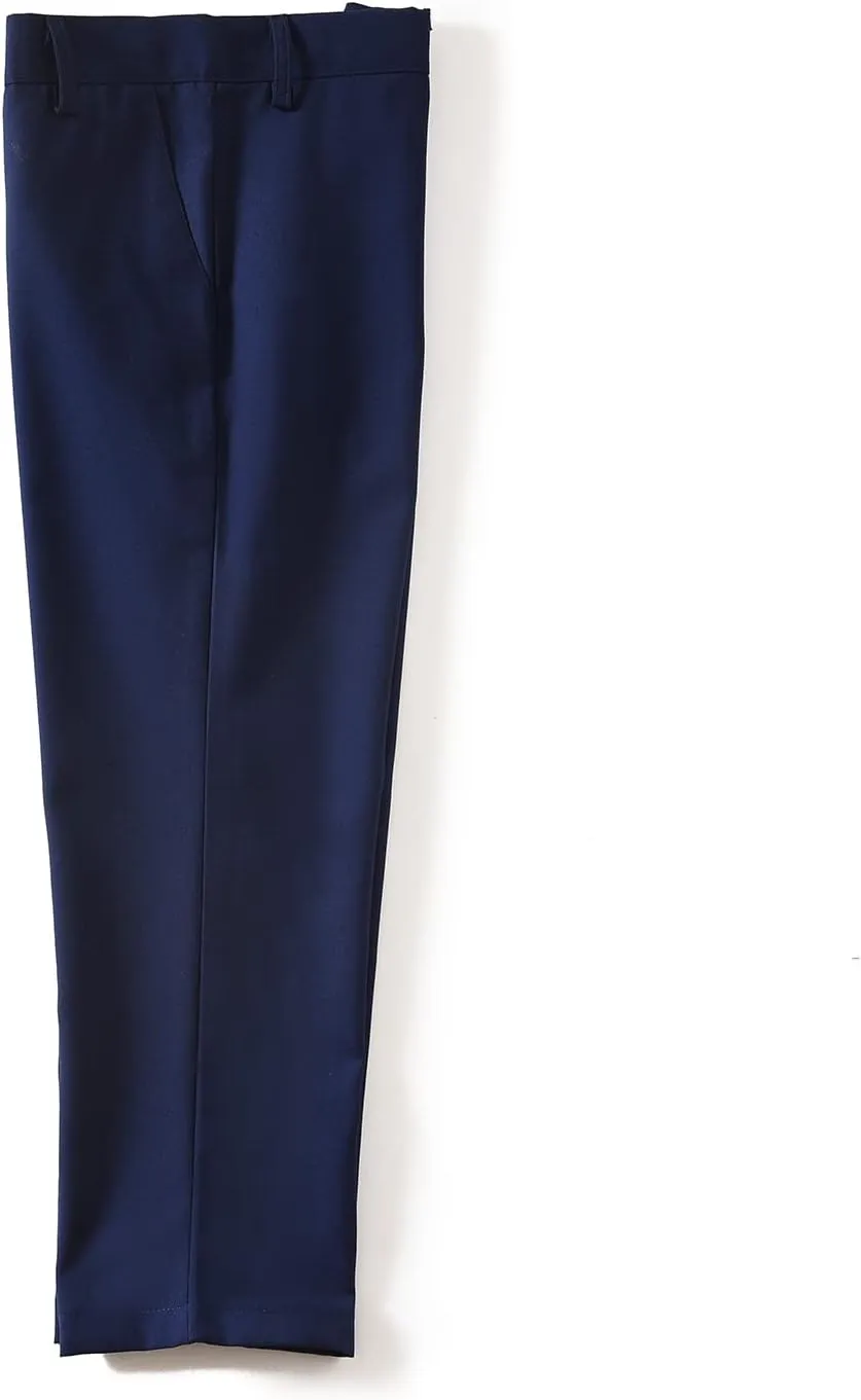 Boys Dress Pants Adjustable Waist Flat Front Pant Wedding School Uniforms Pants