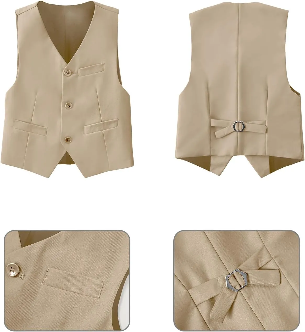 Boys Suit for Kids Toddler Boy 4-Piece Wedding Tuxedo Suits Vest and Pants Set