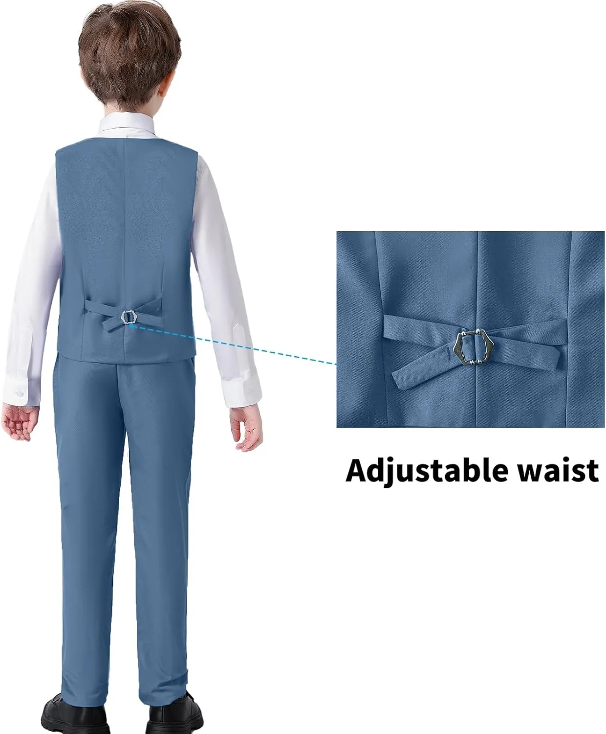 Boys' Suits Formal Slim Fit Tuxedo Boys Vest and Pants Set for Teens Dress Clothes Wedding Outfit with Tie and Bow Tie