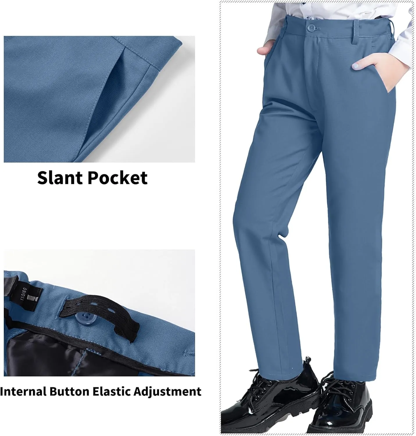 Boys' Suits Formal Slim Fit Tuxedo Boys Vest and Pants Set for Teens Dress Clothes Wedding Outfit with Tie and Bow Tie