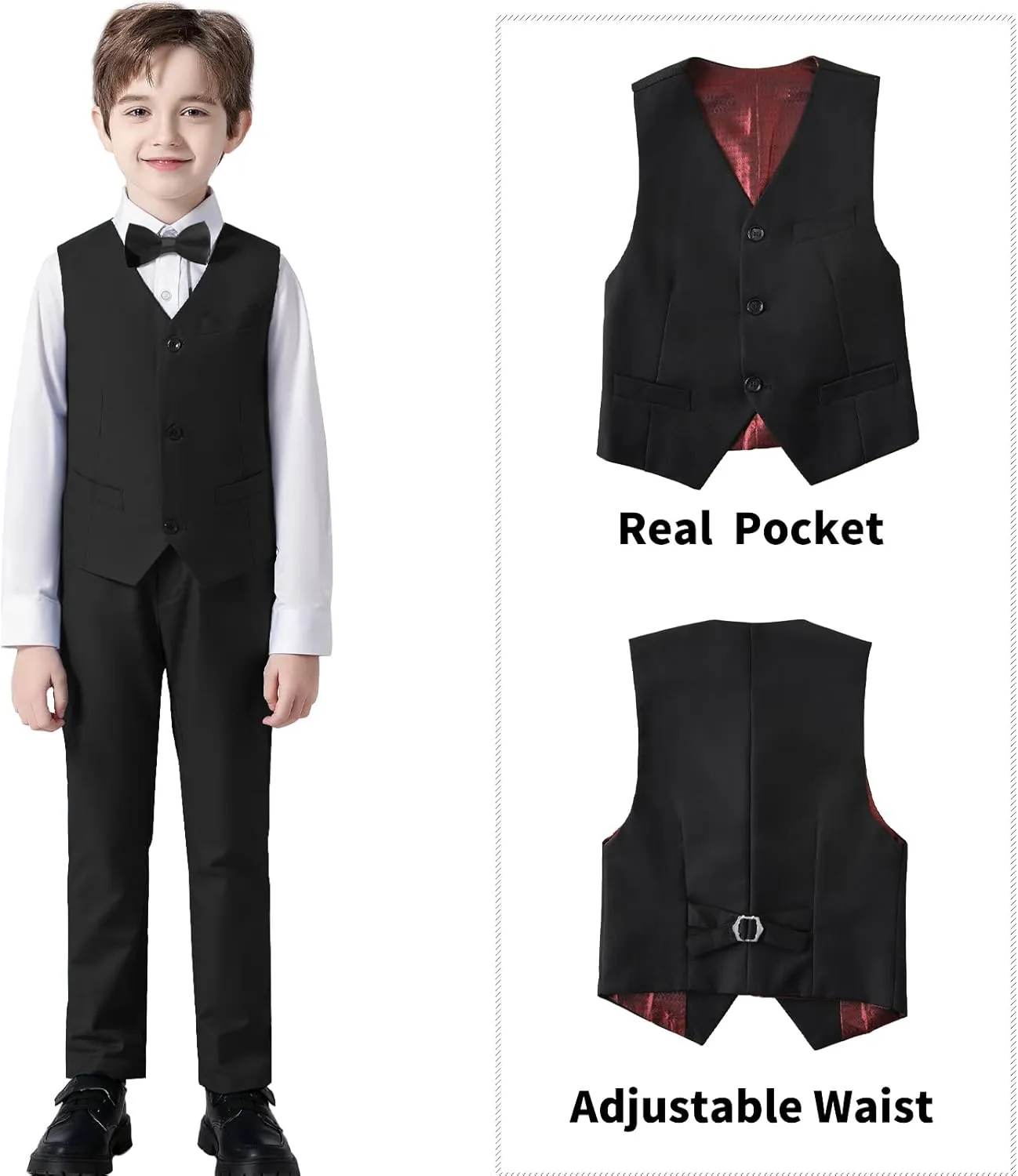Boys' Suits Formal Tuxedo Slim Fit Boys Suit Set for Wedding Outfit Teen Boy Dress Clothes