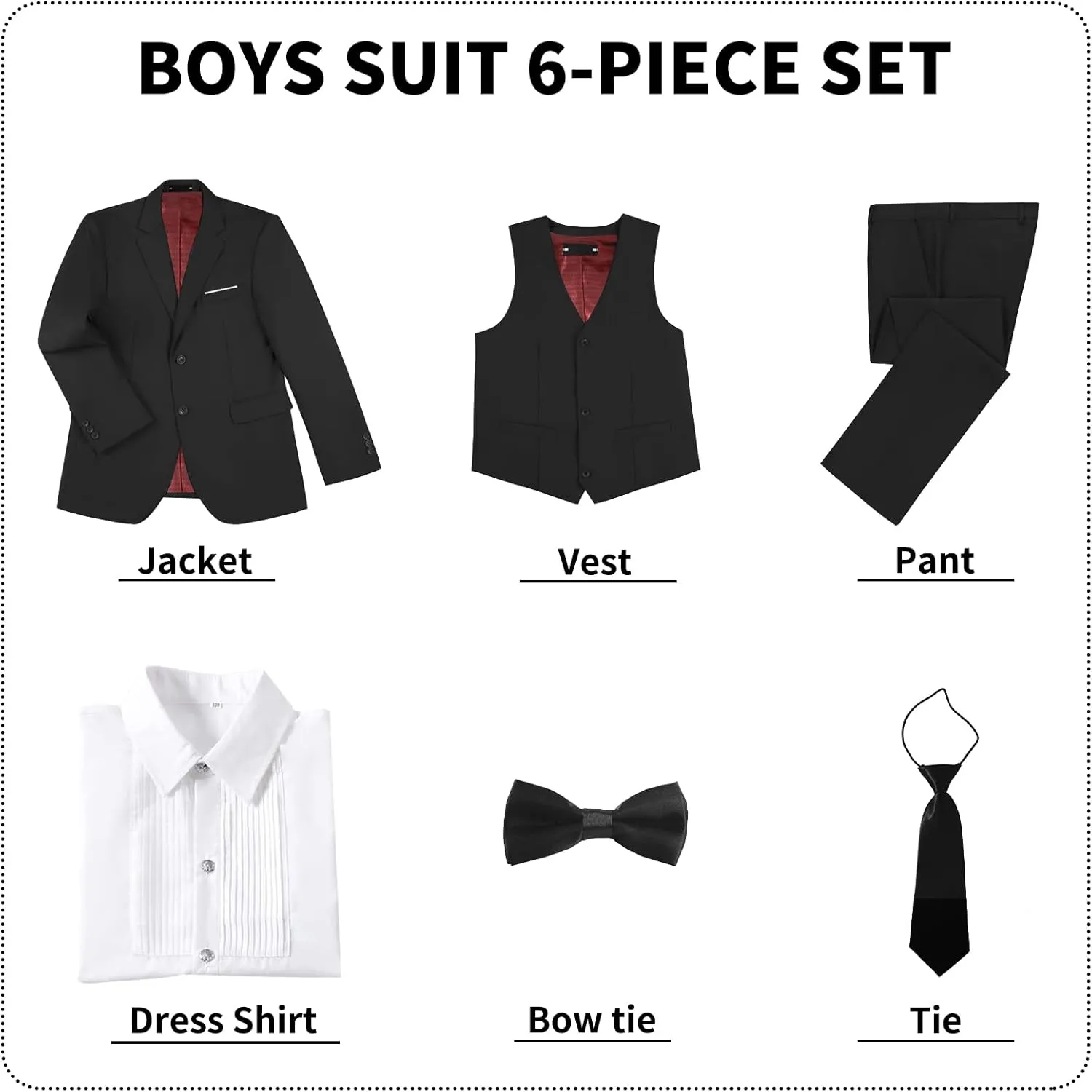 Boys' Suits Formal Tuxedo Slim Fit Boys Suit Set for Wedding Outfit Teen Boy Dress Clothes