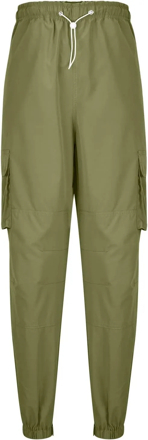 Cargo Pants Men 2023 Cotton Elastic Waist Multi Pockets Outdoor Sweatpants Solid Beam Feed Loose Tooling Trousers