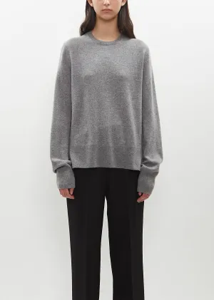 Cashmere Crewneck Sweater — Grey Mèlange Cashmere Crewneck Sweater — Grey Mèlange