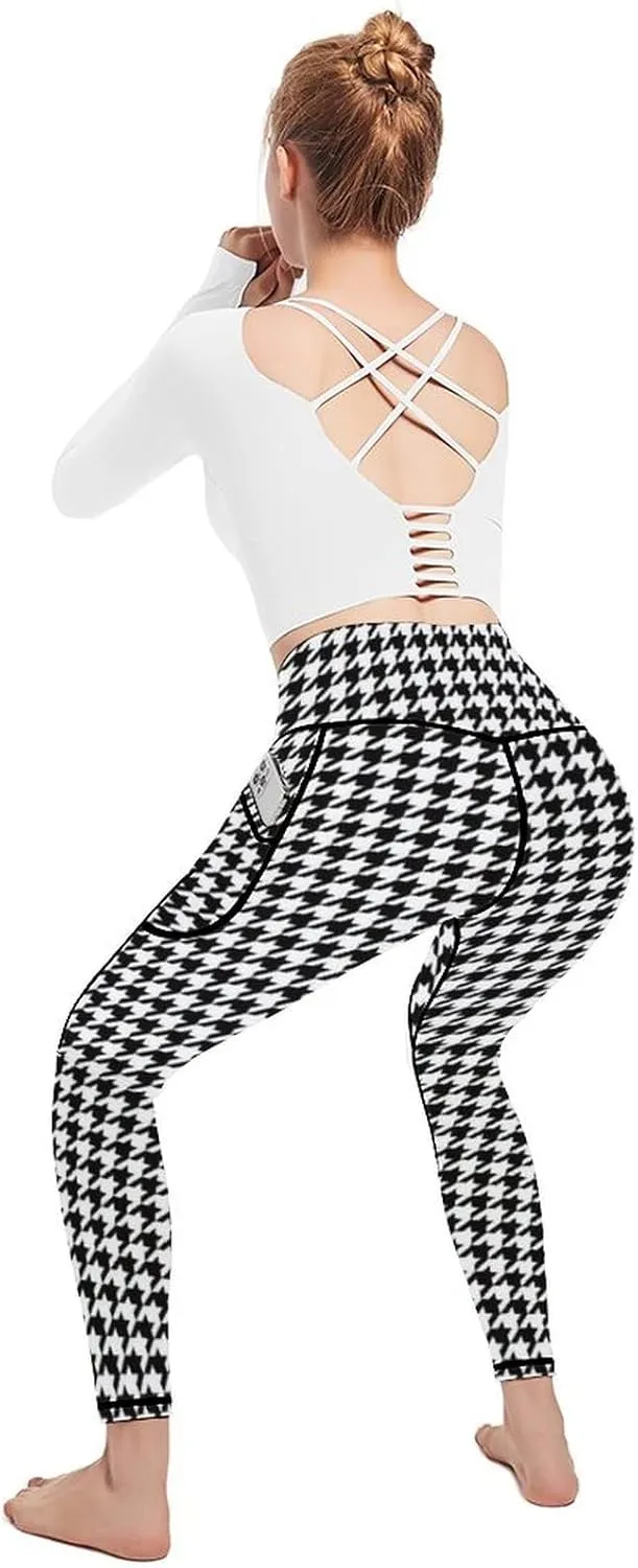 Cerburny High Waisted Exercise Yoga Pants with Pockets Workout Leggings for Women Running Pants