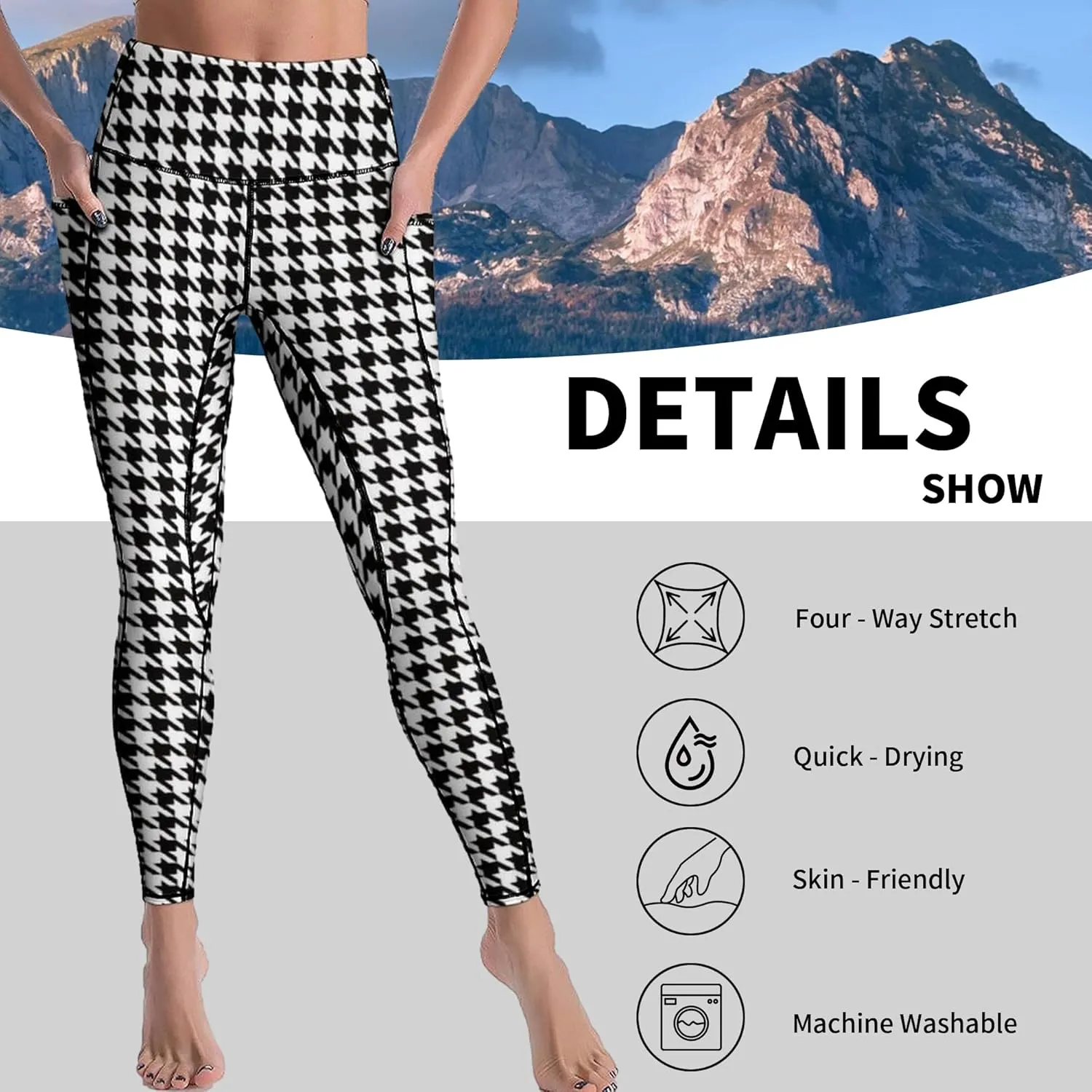 Cerburny High Waisted Exercise Yoga Pants with Pockets Workout Leggings for Women Running Pants