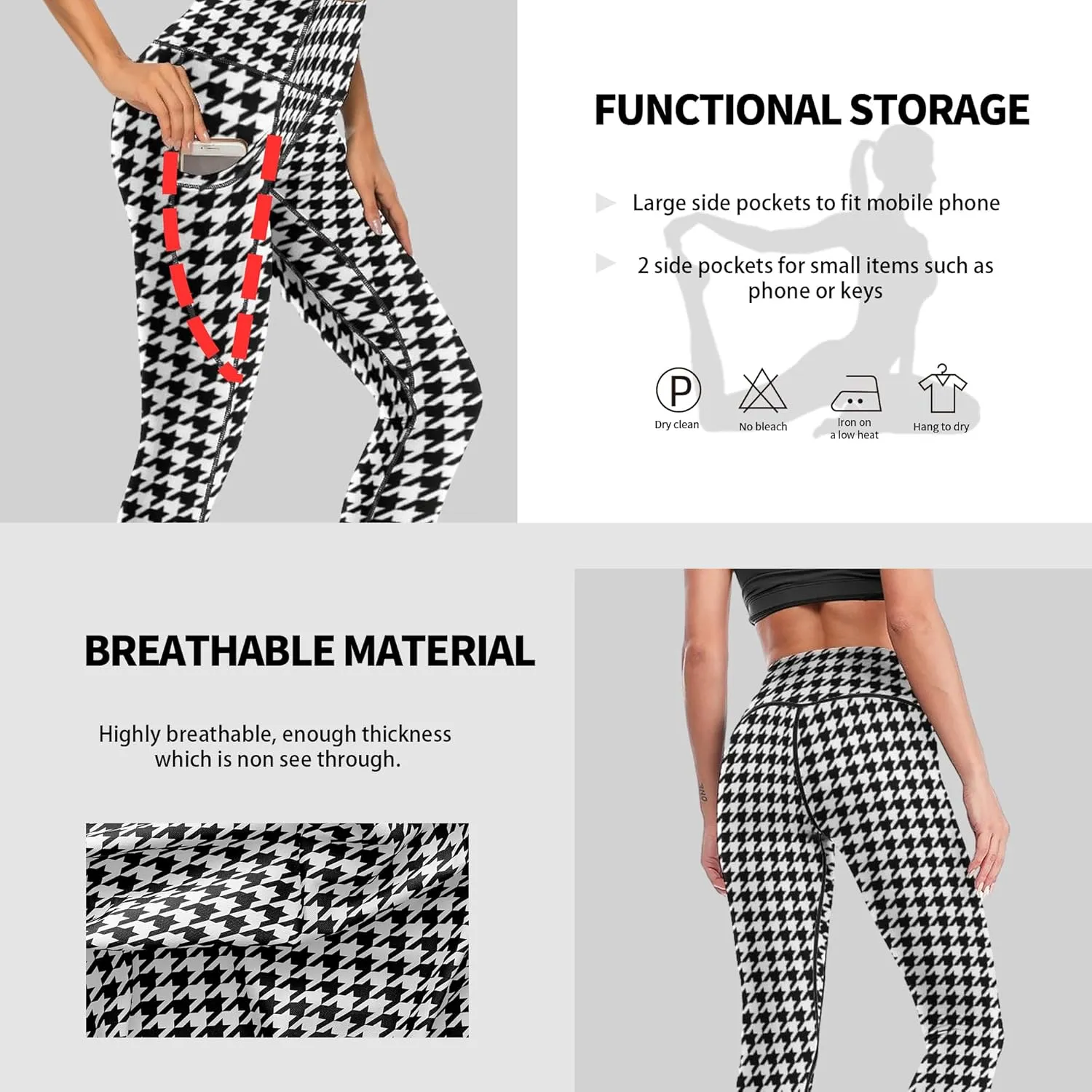 Cerburny High Waisted Exercise Yoga Pants with Pockets Workout Leggings for Women Running Pants