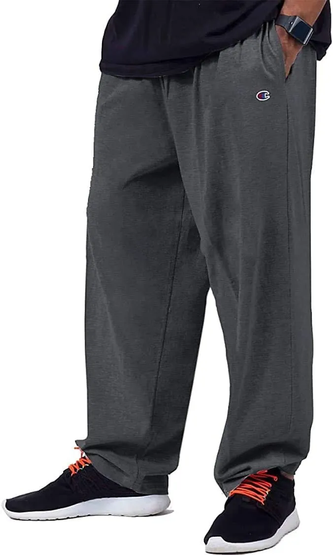 Champion Big and Tall Lightweight Sweatpants for Men - Jersey Cotton Jogger Pants Charcoal Heather