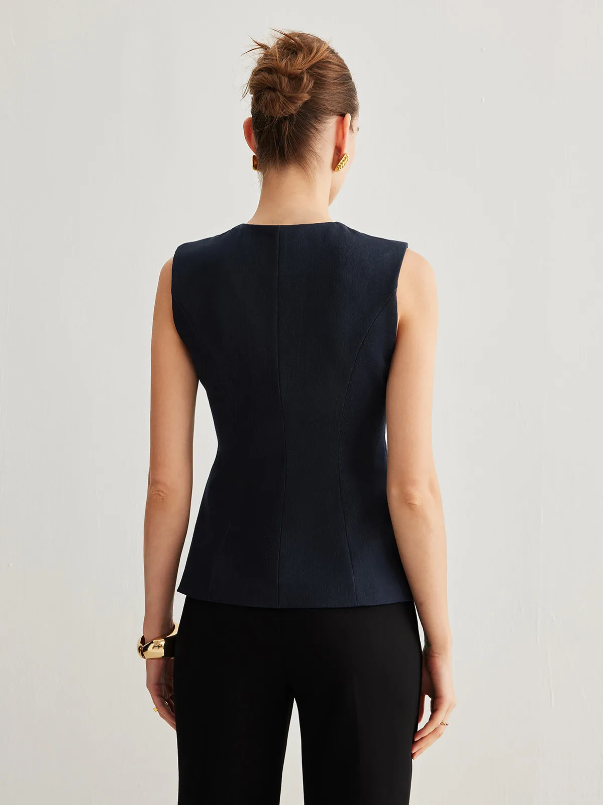 Chicmy-Winter Outfits Christmas Thanksgiving Gift New Year's Eve Outfits Streetwear Fashion Split Button Down Slim Vest