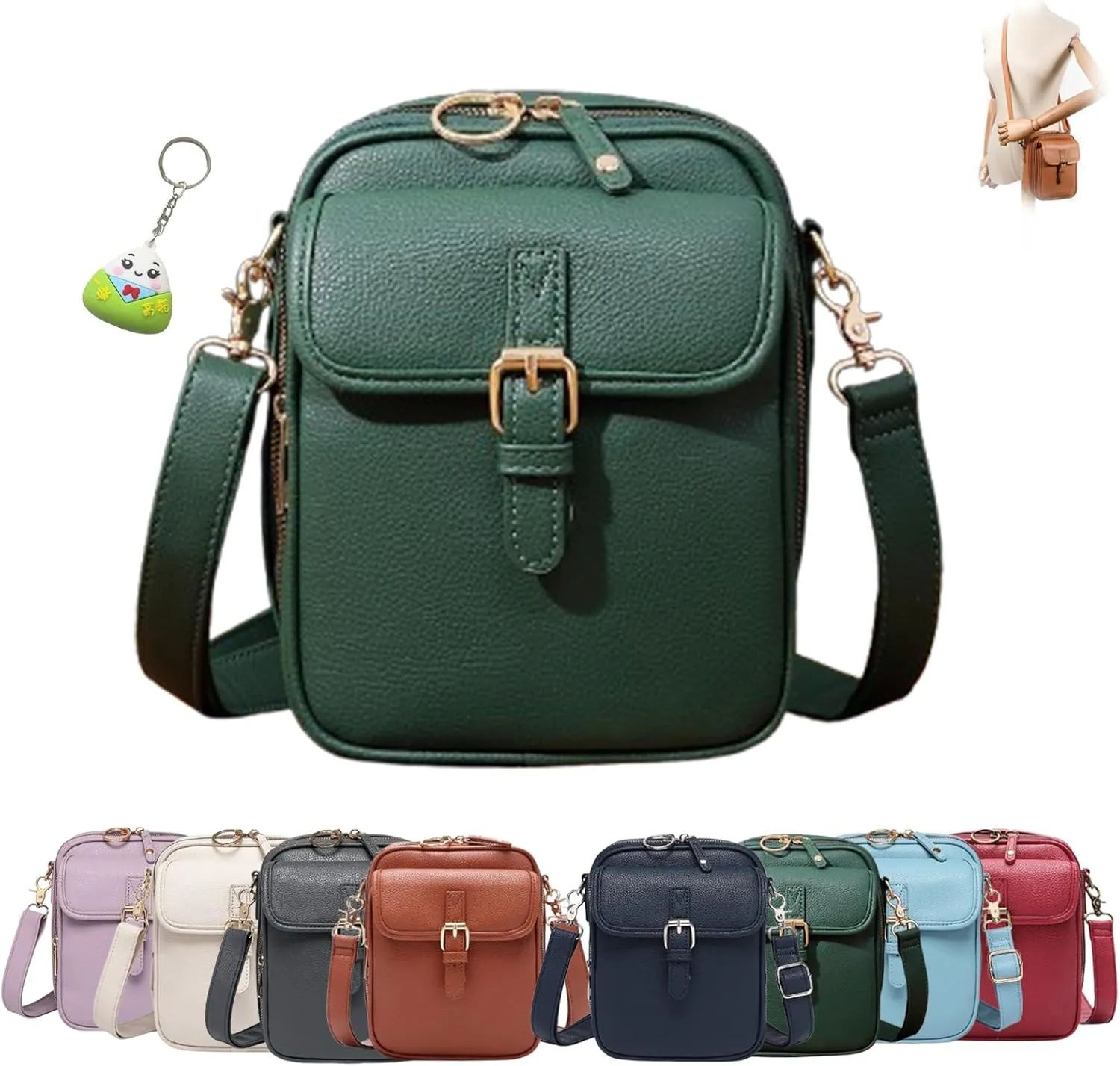 Collaborate Crossbody Leather Bag, Collaboraten 1 Crossbody Leather Bag, Anti-Theft Retro Design, Large Capacity for Women