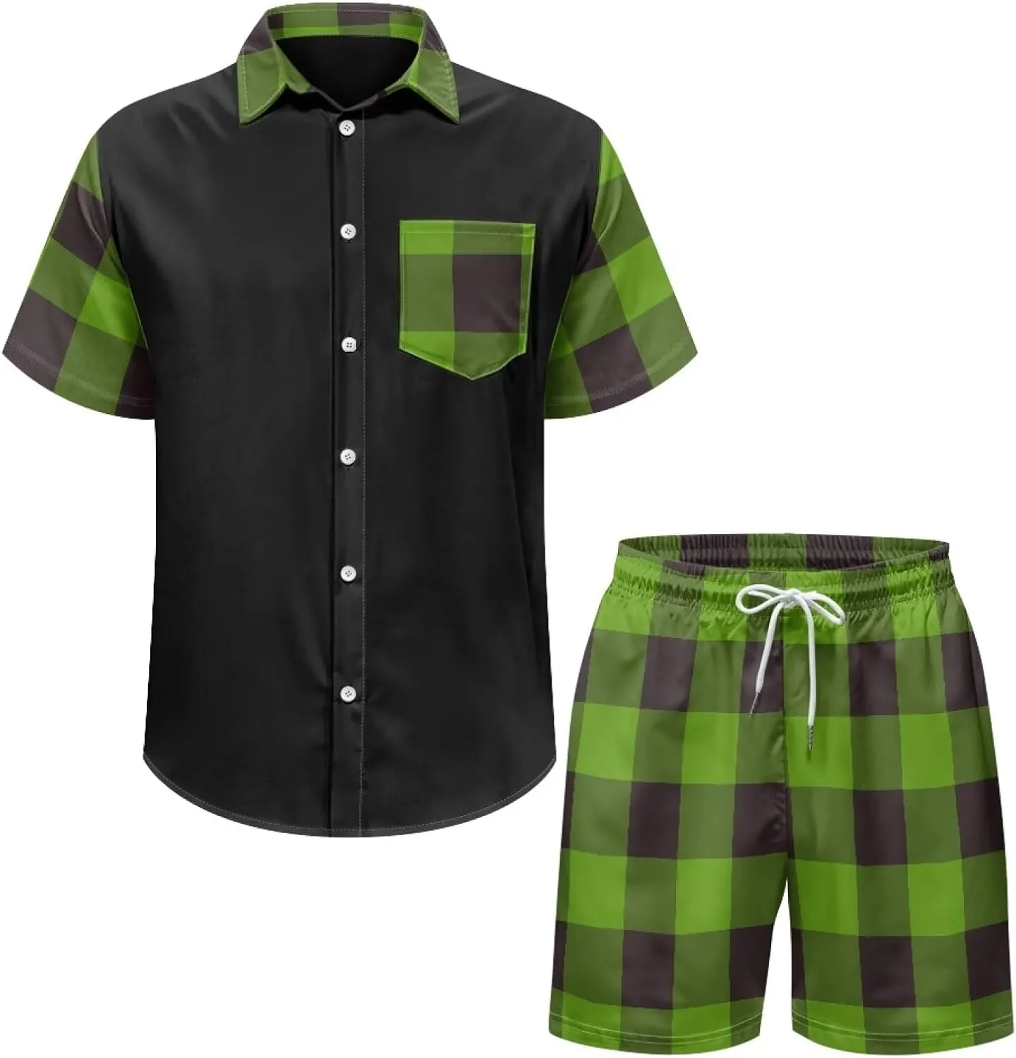 Couple Pajamas Matching Sets Womens Pajama Sets With Pockets Button Down Loungewear for Men