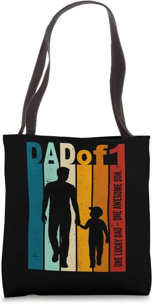 Dad of 1 Son  Retro Design for Father's Day or Birthday Tote Bag