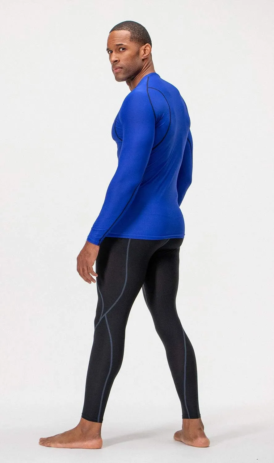 DEVOPS 3 Pack Men's UPF 50  Long Sleeve Compression Shirts Quick Dry, Cool Gear for Garage Garden Gym Yard and Workouts