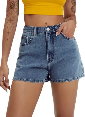 EMMIOL 2025 Jean Shorts for Women Basic Wash Stretchy Solid Denim Summer Hot Short Y2k Casual Jorts