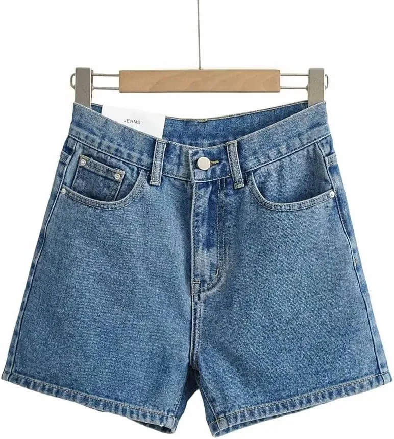 EMMIOL 2025 Jean Shorts for Women Basic Wash Stretchy Solid Denim Summer Hot Short Y2k Casual Jorts