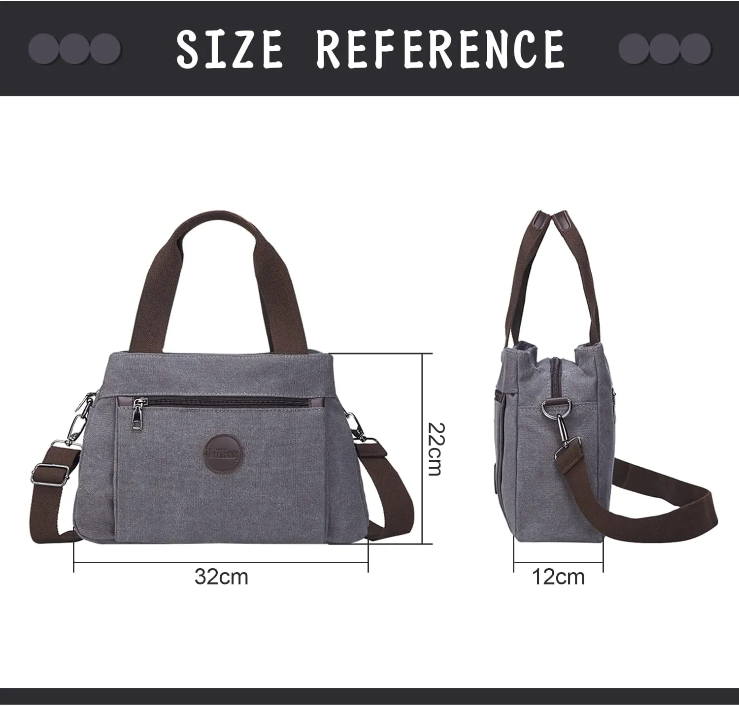 Emprier Women's Vintage Canvas Hobo Handbags Work Shoulder Crossbody Bag Tote Purses Multi-pocket Handbags
