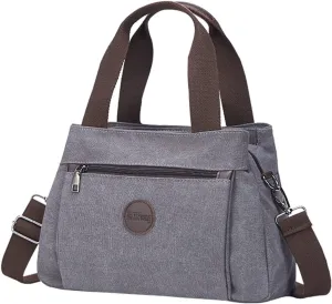Emprier Women's Vintage Canvas Hobo Handbags Work Shoulder Crossbody Bag Tote Purses Multi-pocket Handbags
