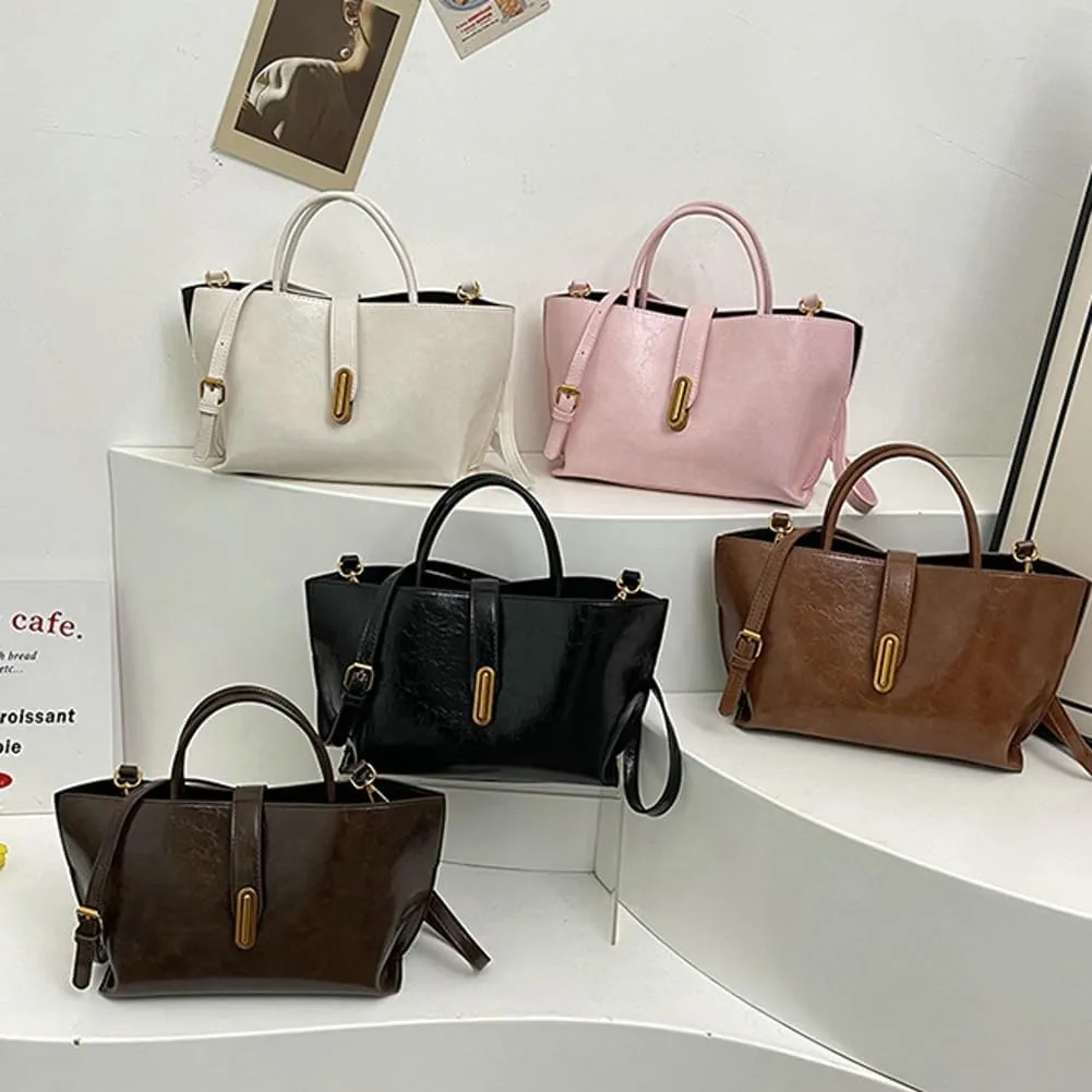 Epsion 2025 Tote Bag for Women Vegan Leather Soft Shoulder Bags Casual Shoulder Handbag Slouchy Purses
