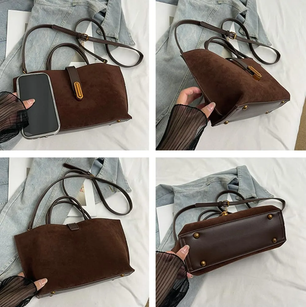 Epsion 2025 Tote Bag for Women Vegan Leather Soft Shoulder Bags Casual Shoulder Handbag Slouchy Purses
