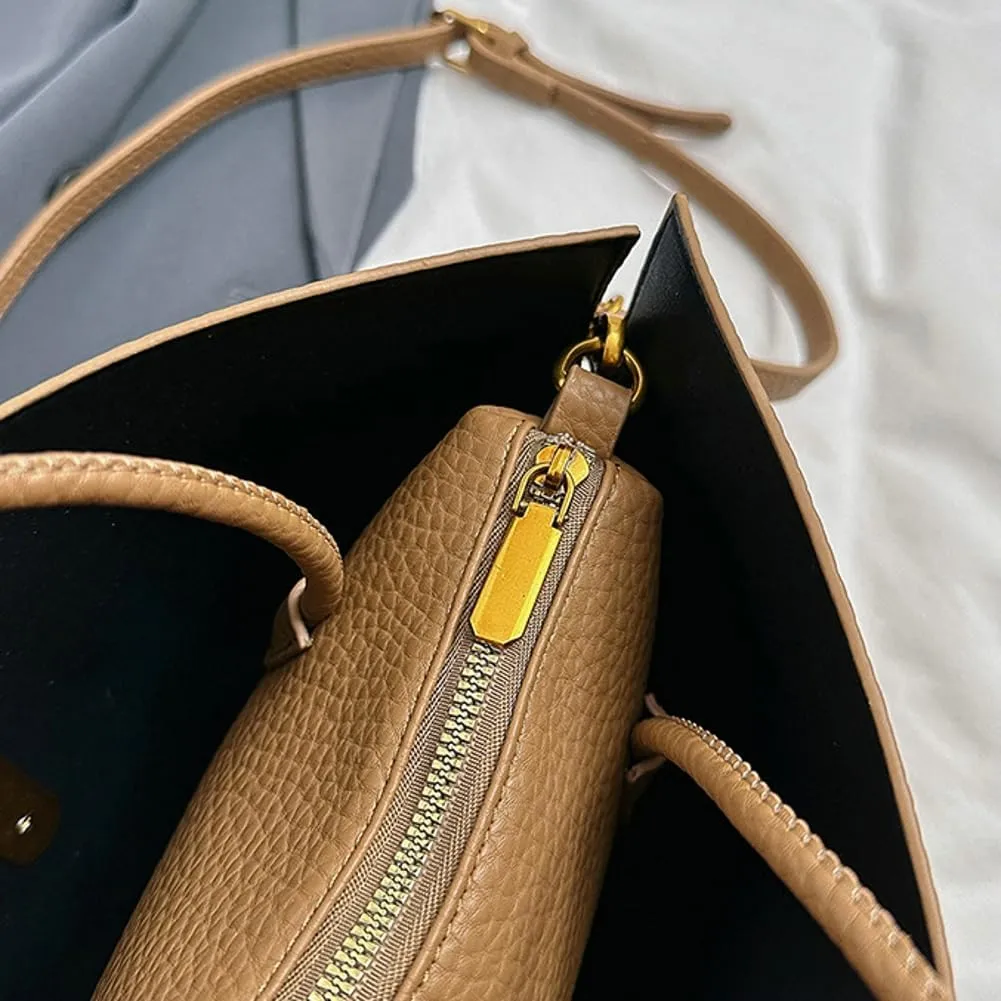 Epsion 2025 Tote Bag for Women Vegan Leather Soft Shoulder Bags Casual Shoulder Handbag Slouchy Purses