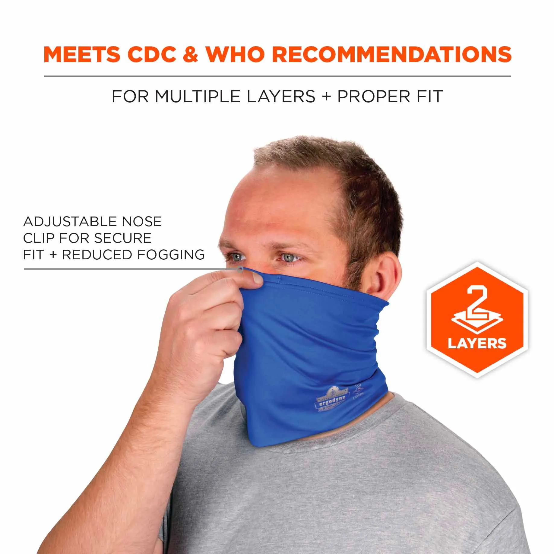 Ergodyne 42153 6489 2XL/3XL Blue 2-Layer Cooling Multi-Band - Performance Knit