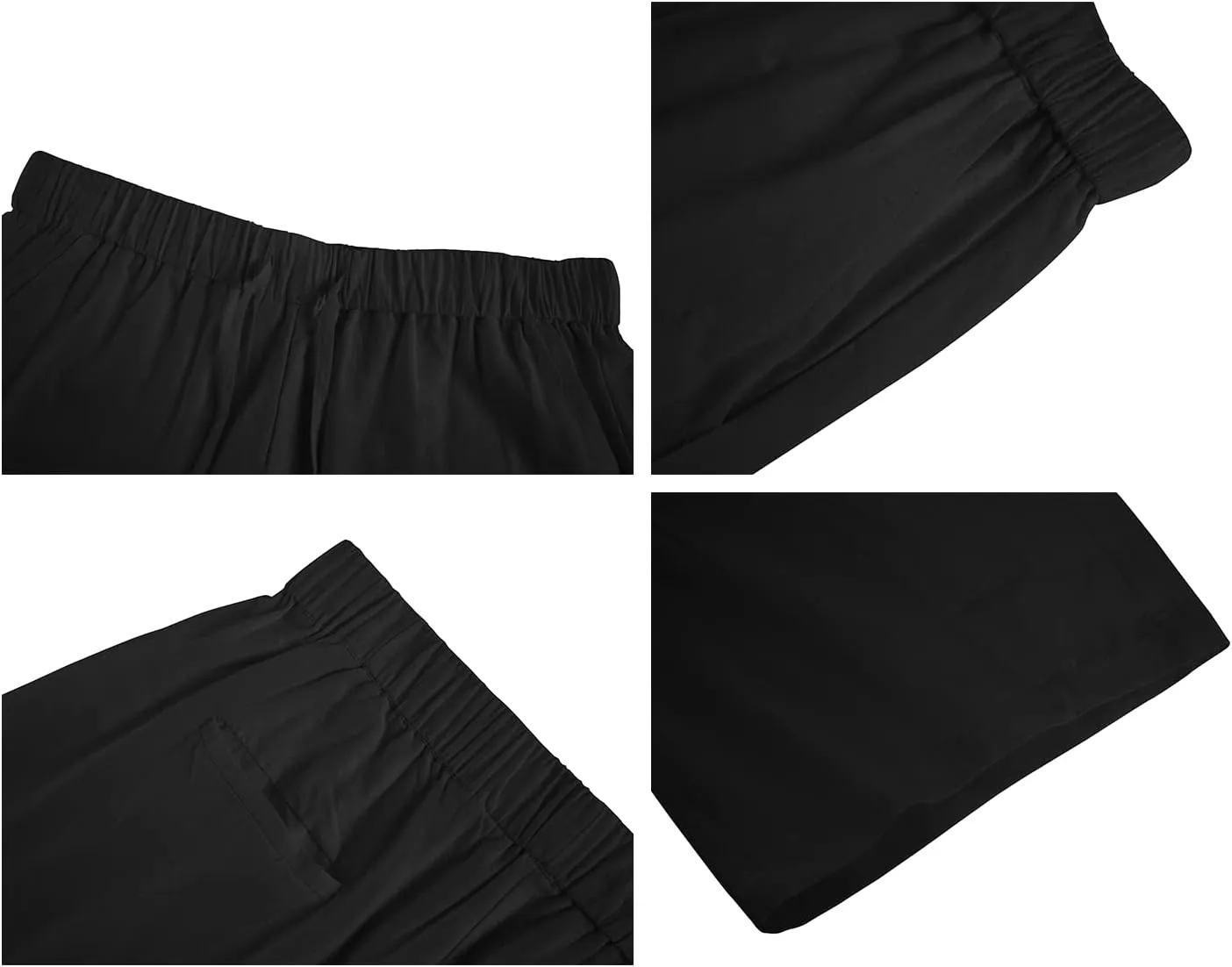 Fommykin Men's Cotton Linen Capri Pants Baggy Harem Drawstring Yoga Beach Pants with Pockets